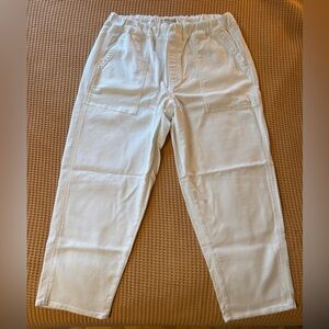 NWT Madewell Tapered-Leg Utility Pant | Pull-On, White, Cotton | Women’s Plus 1X